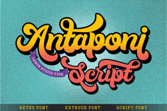Antaponi Script: A Bold Retro Typeface for Branding